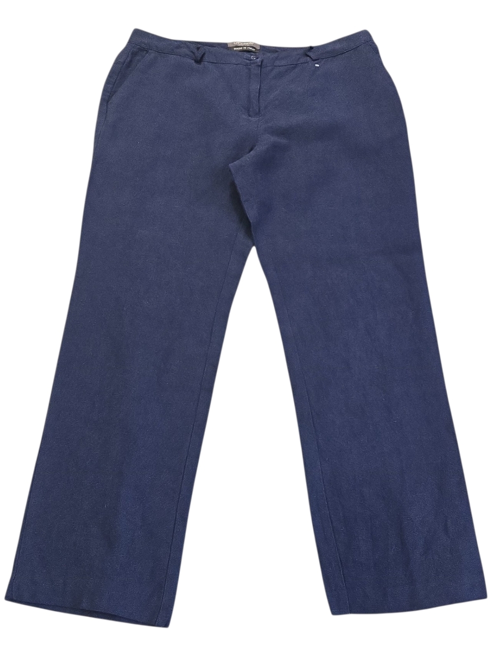 Camomilla Italia Blue Linen Cotton Pants Made In Italy Size 48 / US 12 Lagenlook